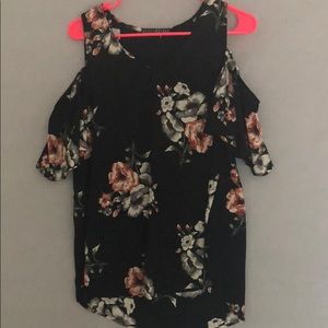 Off the shoulder floral shirt
